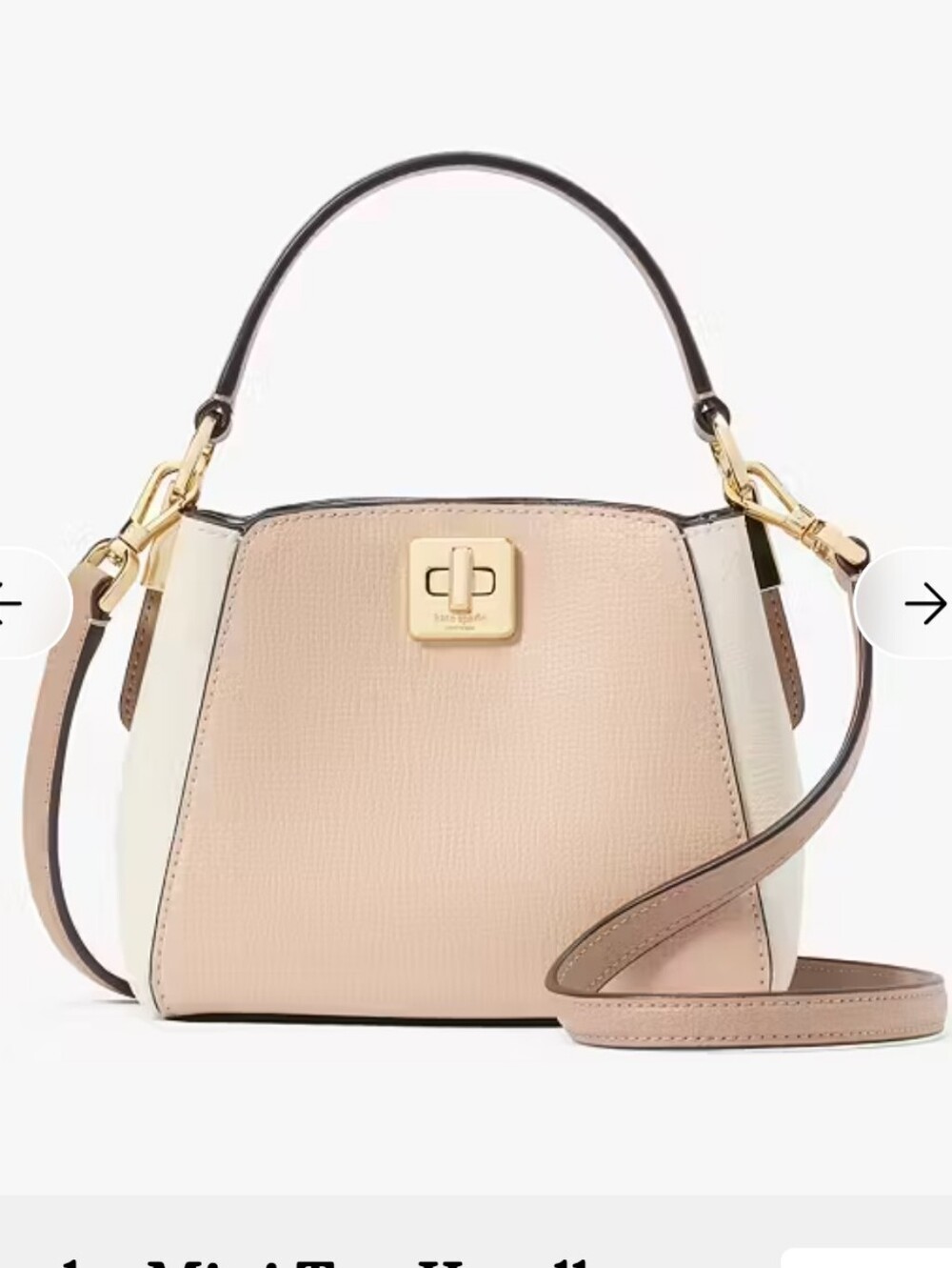 Kate Spade MINI Phoebe Colorblock in toasted hazelnut & Cream. New with tags.